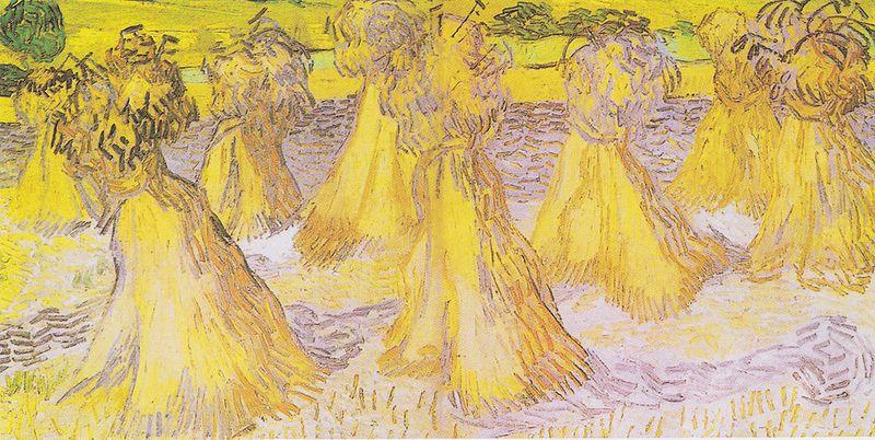 Vincent Van Gogh Field with sheaves of grain oil painting image
